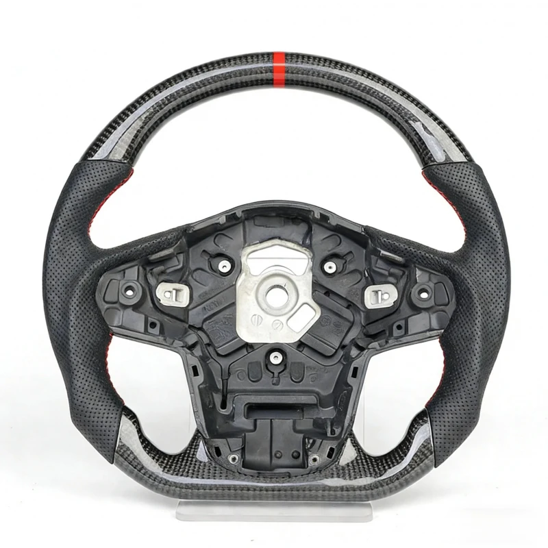 Image 5: Volant sport en fibre de carbone avec cuir perforé