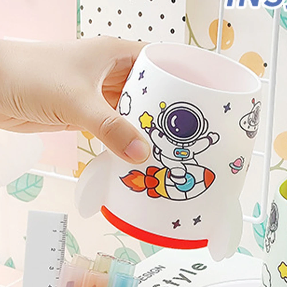 

Rocket Shaped Pencil Dispenser Cute Pen Desktop Makeup Brush Cup Large Capacity Brush Pencil Holder Container Stable