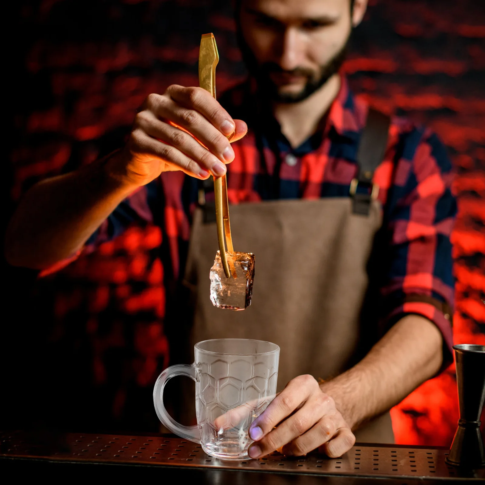 

6pcs Clear Plastic Mugs Mini Beer Mug Glasses For Party Bar Tasting Cups Whiskey Juice Storage Cup Practical Beer Drinking Mug