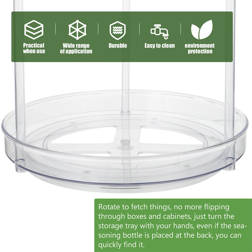 

360° Rotating Storage Rack Large Capacity Seasoning Organizer Tray Kitchen Rack Condiment Holder Rotatable Shelf Jar Stand