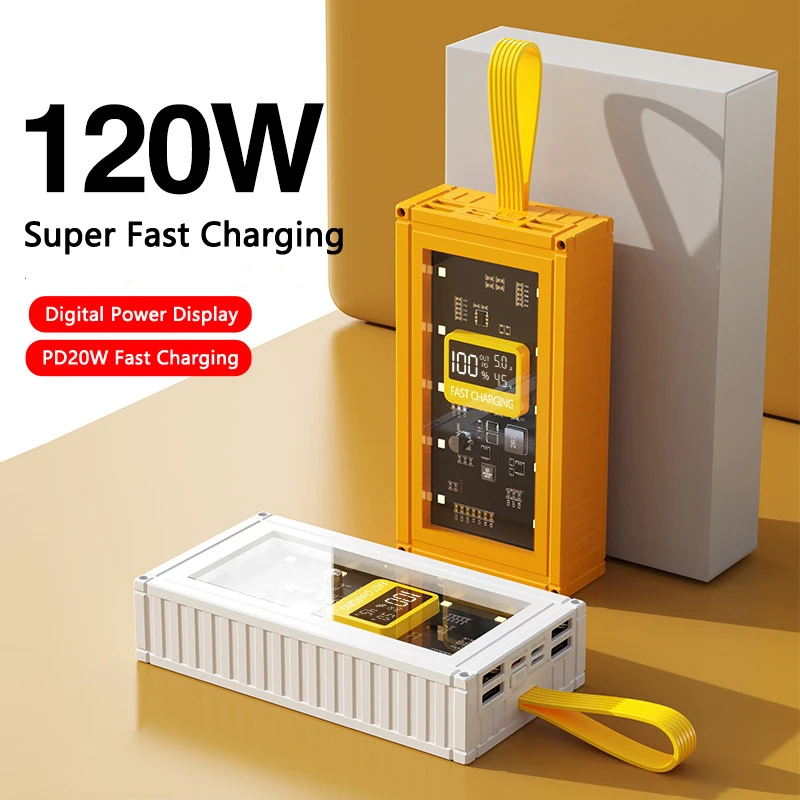 

Power Bank 50000mAh PD 20W Two-Way 120W Fast Charging for iPhone 16 15 Huawei Xiaomi Samsung External Battery Charger Powerbank