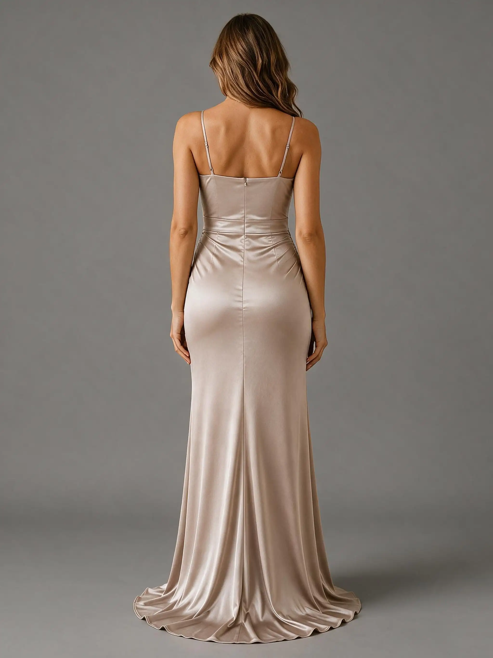 Elegant Spaghetti Strap Maxi Gown Formal Baby Shower Maternity Photoshoot Dress