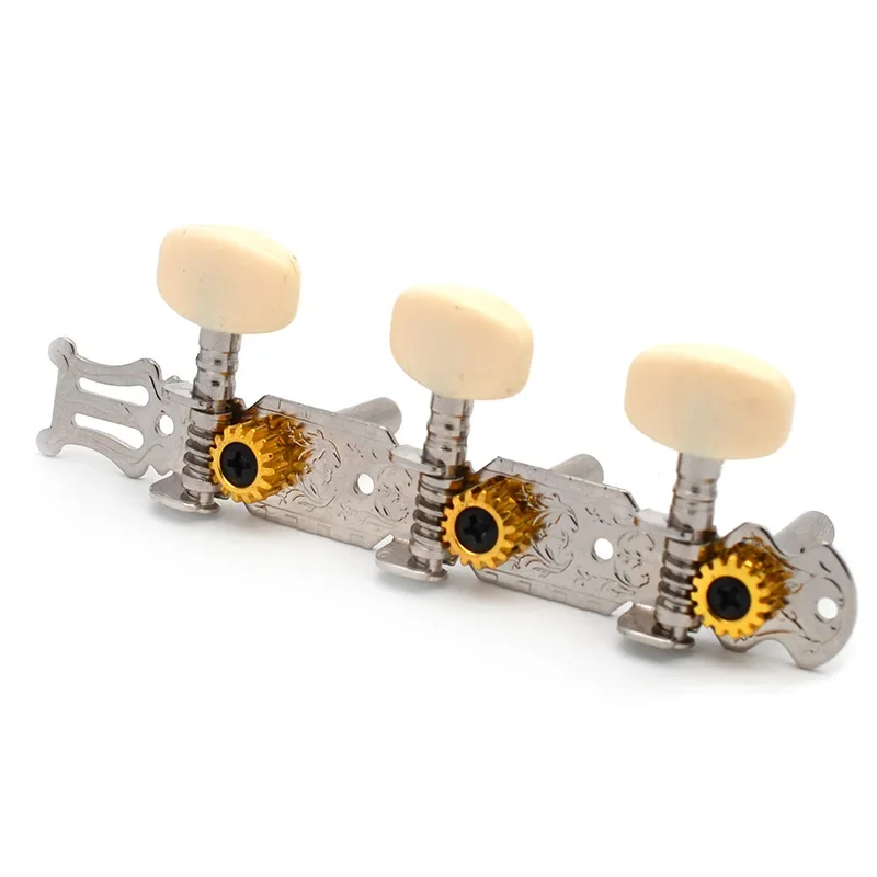 1R1L Chrome Guitar Locking String Tuning Pegs Keys Tuners Machine Heads for Classical Guitar