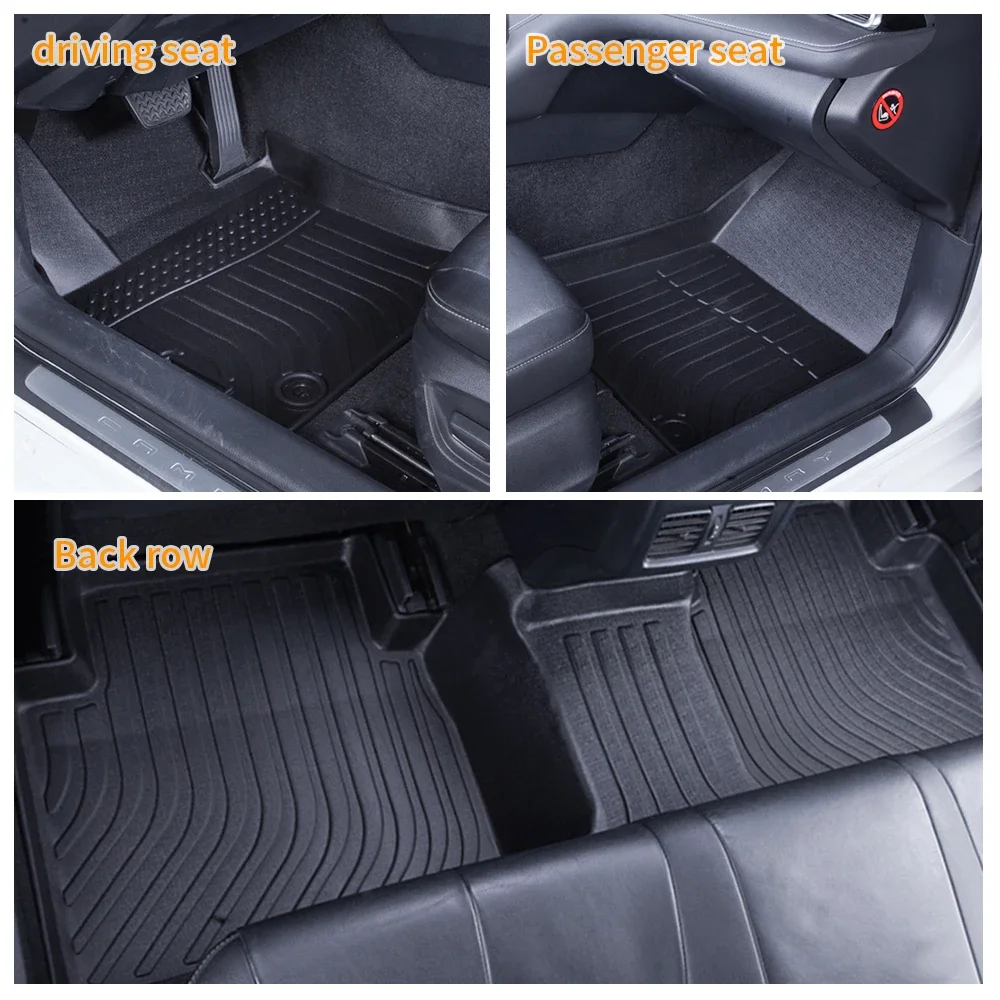 For Volvo XC60 2018-2024 hybrid Rubber Floor Mats Waterproof Non-Slip Fully Surrounded Car Accessories Car Rugs TPE Foot Pad
