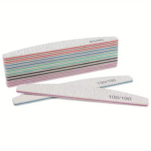 1/3/5/10Pcs Professional Nail File 80/100/150/180/240 Sandpaper Strong Thick Sanding Half Moon Lime nail accessories and Tools 5