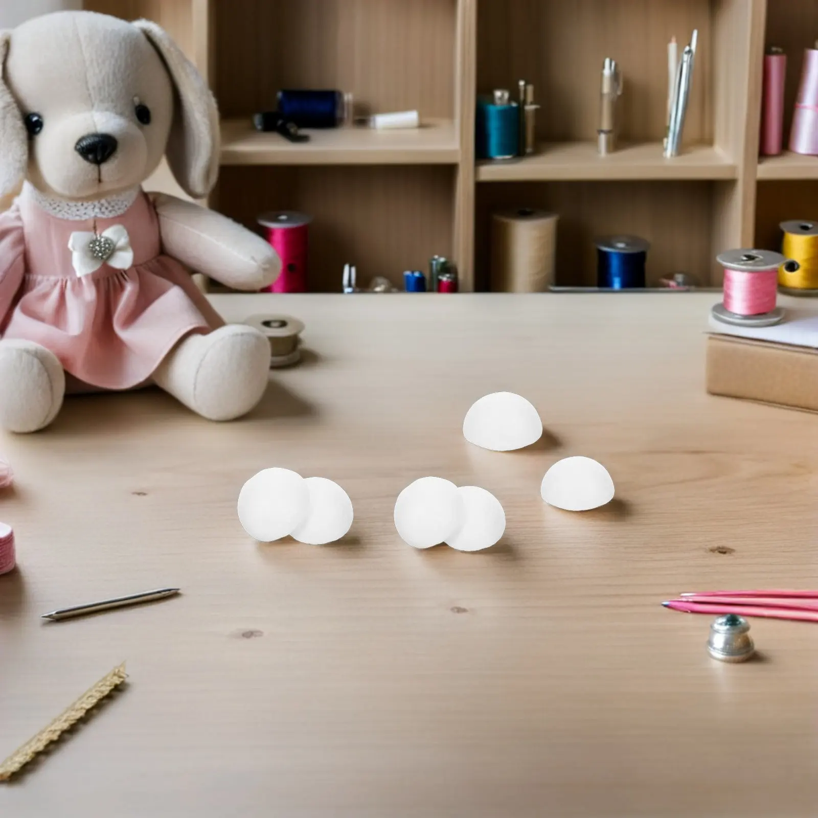 200Pcs 3Cm White Half Round Foam Balls Eco Friendly Craft Material for Children Preschool Church DIY Ornament Making Winter view 3