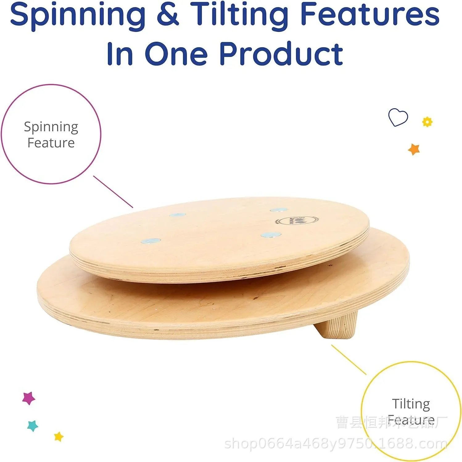 

Wooden rotating balance plate sensory seat for stability and core exercise Children's balance plate manufacturers wholesale