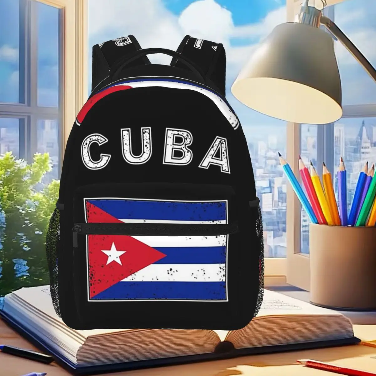 Cuba Cuban Flag Flag Backpack Student Boys Girls BookBag Kids School Bag Laptop Shoulder Bags for Men Women