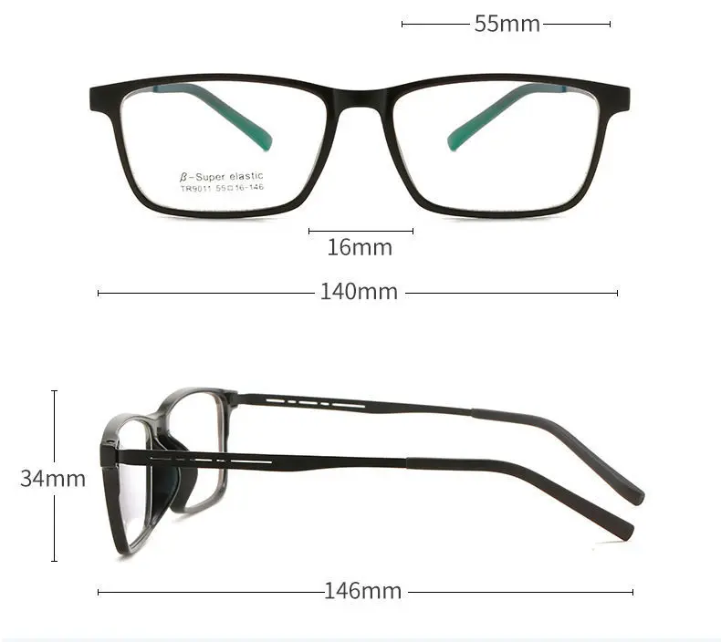 Blaulicht blockiert Luxus reines Titan Lesebrille Männer Frauen ultraleichte tr90 optische Rahmen Brille quadratische Brille – Detail 9