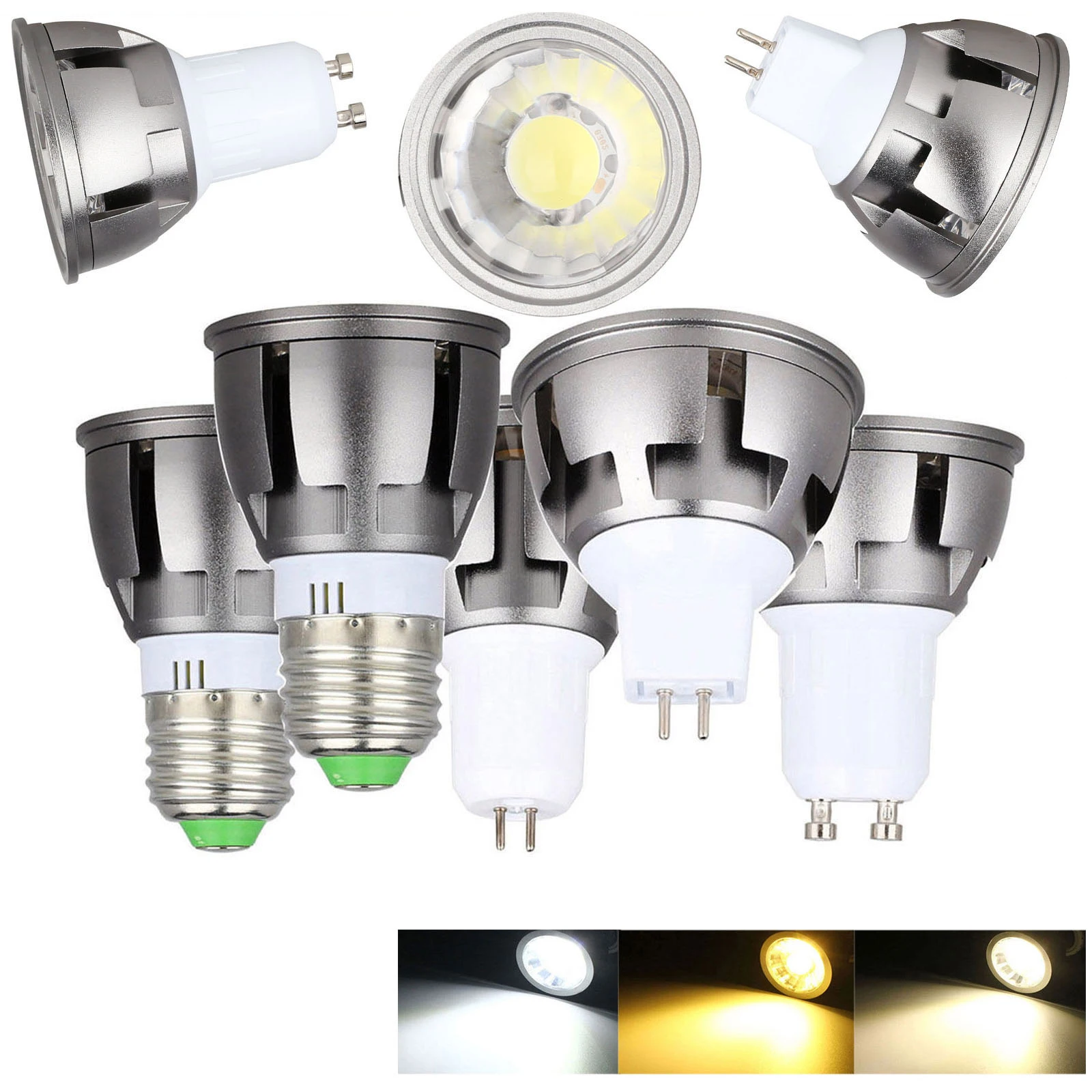 6W 9W 12W Dimmable Spotlight 12V MR16 Cob Bulb 3200K Gu5.3 LED Decorative Room Bulbs 220V Gu10 Living E12 E27 For Home 4000K