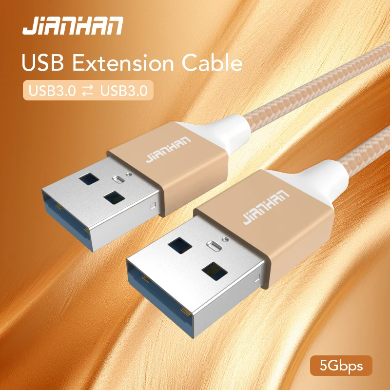 

Кабель-удлинитель JianHan USB-USB Type A «штырь-штырь» USB3.0 2,0 для радиатора, жесткого диска, ТВ-приставки, удлинитель кабеля USB 3,0