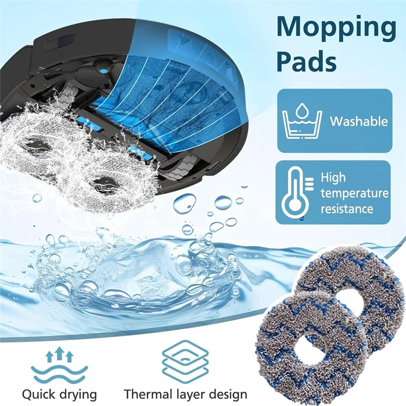 -ESTR حامل الممسحة وسادات الممسحة لـ Ecovacs Deebot T30 MAX/T30 PRO PLUS/N30/N30 RPO/T50/T50PRO أجزاء المكنسة الكهربائية