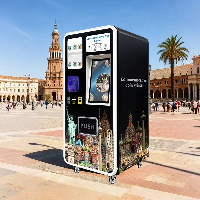 Customized High Profit Laser Printer Commemorative Coin Vending Machine 2 in 1 Combo Business Opportunity for Public Spots