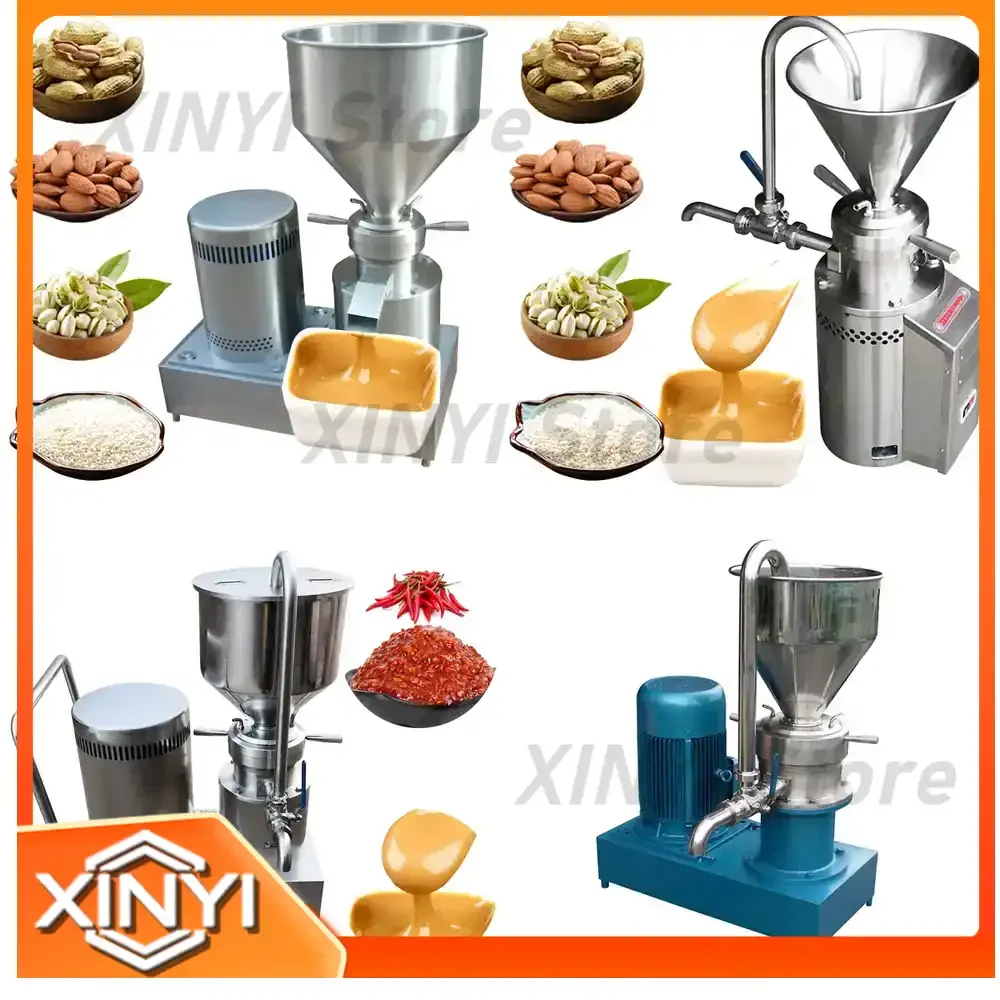 Wet Colloid Mill for Mustard Sesame Hazelnut Paste Peanut Butter Almond Butter Grinding Machine Oily Seed Crusher Machine for