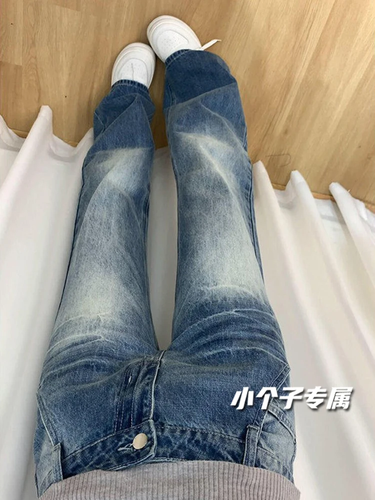 بنطلون جينز نسائي واسع شتوي نحيل نحيف قابل للتمدد مريح من نسيج القطن الناعم أنثى الدنيم موضة أساسية بسيطة