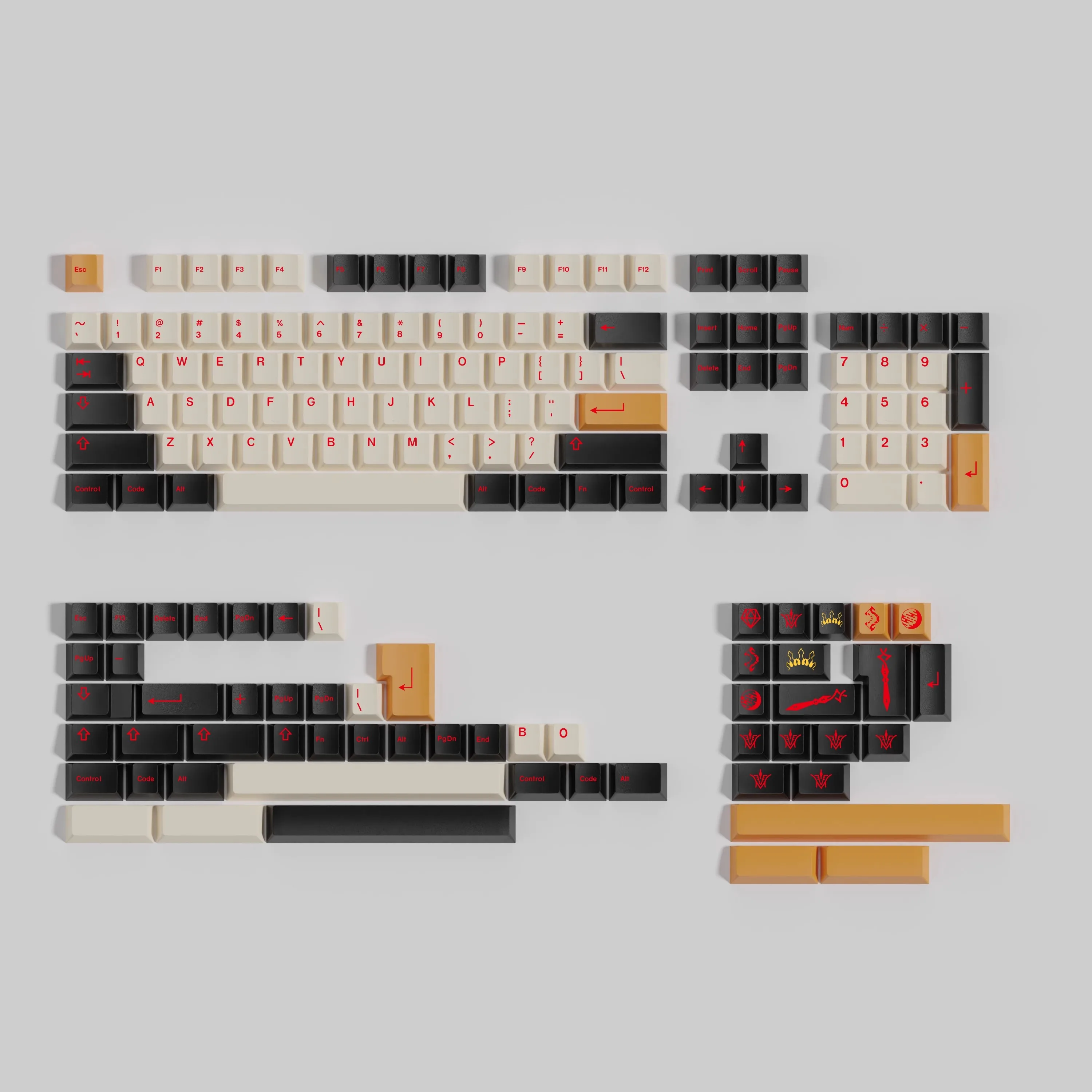 1 Set Clone GMK ISHTAR Keycaps PBT 5 Sides Dye Subbed Key Caps Cherry Profile Keycap For Alice Wooting Double B Split Spacebar