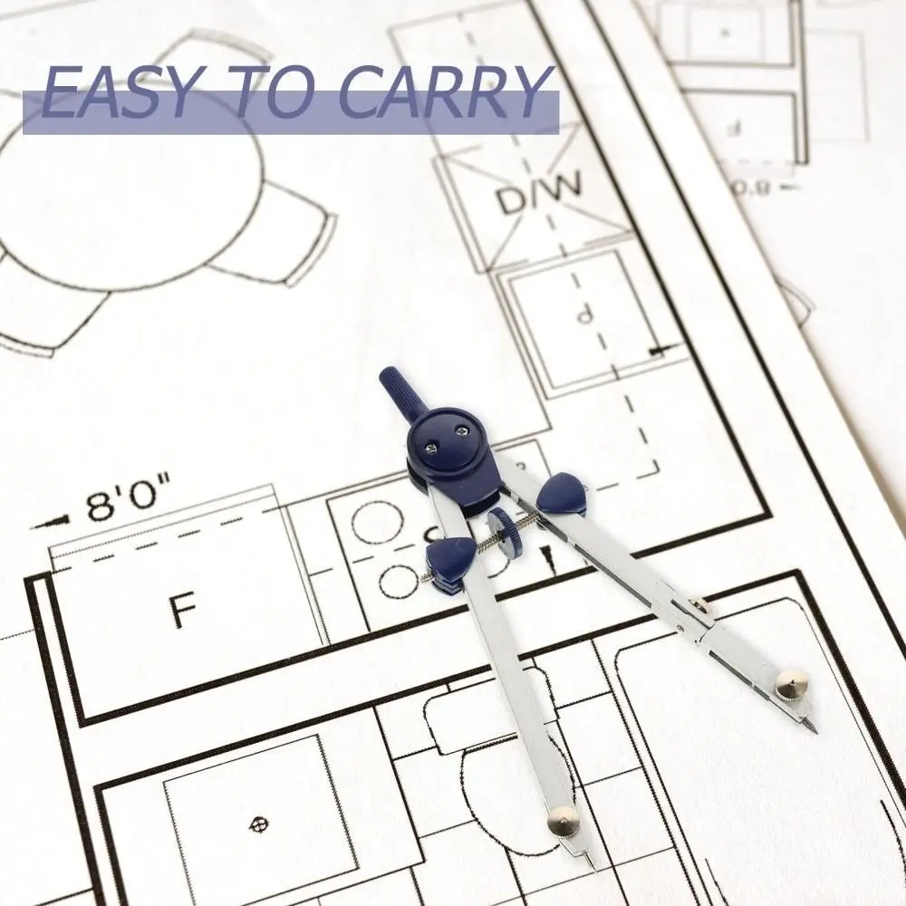 7pcs/Pack Transparent Cover Drawing Compass Kit Measuring Ruler Mechanical Pencil Drawing Tool Set Plastic Stainless steel