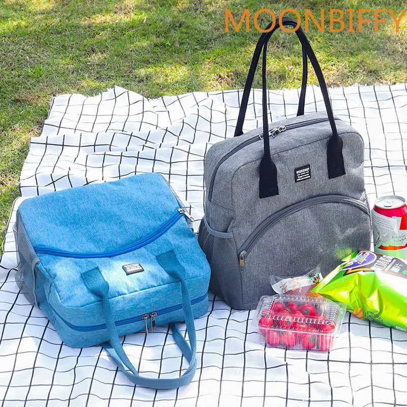 

Thermal Lunch Dinner Bags Large Capacity Handbag Picnic Travel Breakfast Box School Child Convenient Lunch Bag