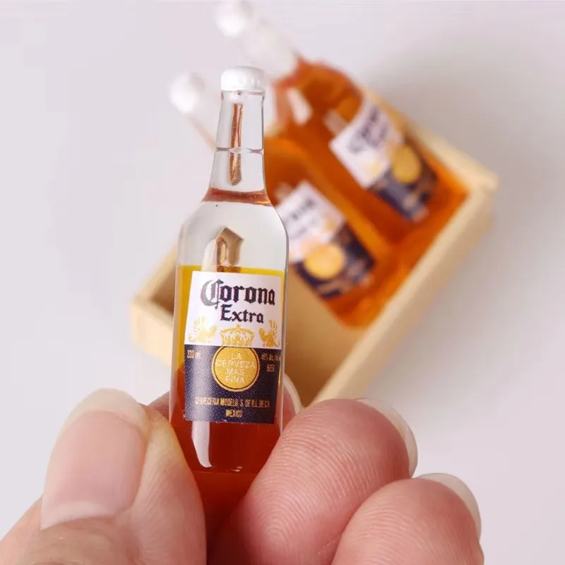 1 SET 1/6 Scale Simulation Miniature Mini Beer With Cup Drinks Water Bottle Model For Barbies Ob11 Dolls House Accessories Toys