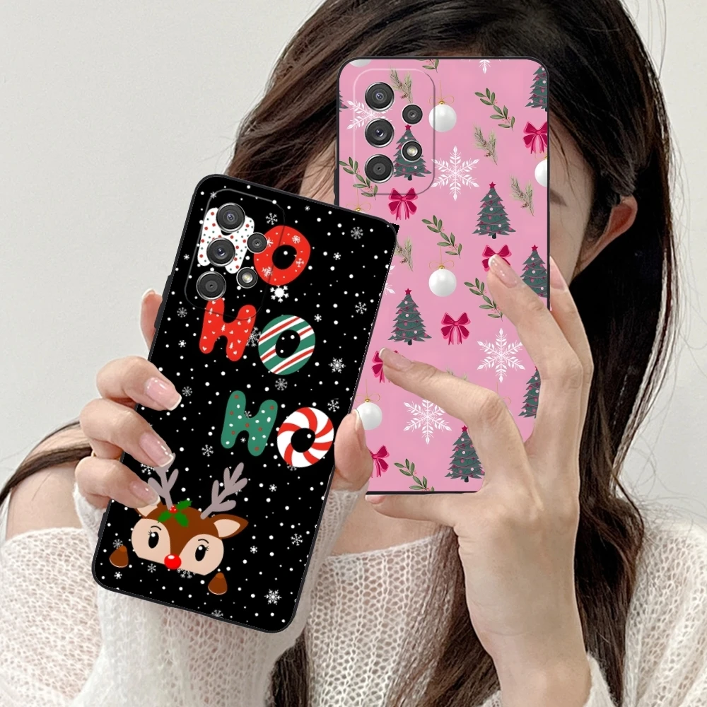 Christmas Present Saint Mobile Phone Case for Samsung Galaxy A91 73 71 70 54 53 52 34 24 23 21 S 5G Black Soft Phone Cover Shell