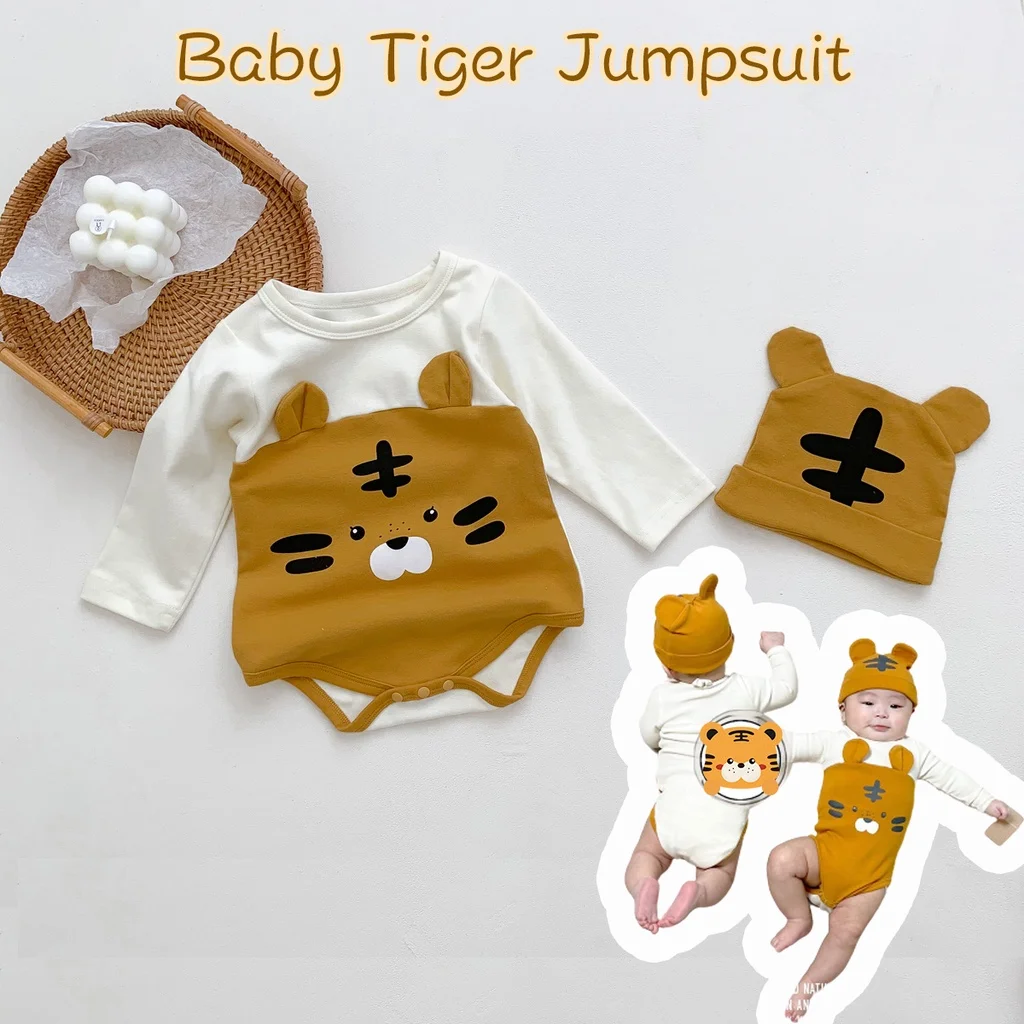 Cute Animal Baby Jumpsuit with Hat Newborn Baby Romper Boys Girls Set Long Sleeve Autumn Winter 0-2 Years Old