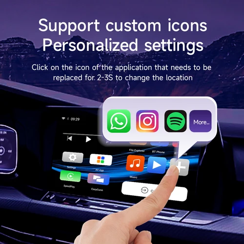 Imagen 2 del producto HEYINCAR CarPlay Smart Ai Box Plus, Android 11, CarPlay inalámbrico, Android Auto, YouTube, Netflix, adaptador IPTV, Sistema Inteligente para coche