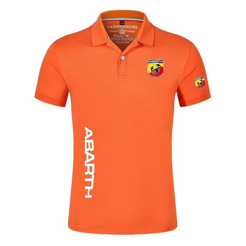 2024 Unisex ABARTH letnie Polo męskie casualowe krótkie rękawy jednokolorowe t-shirt męski klasyczny Top koszulka wyjściowa