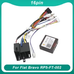 Car 16pin Wiring Harness Adapter Canbus Box Decoder Android Radio Power Cable For Fiat Bravo RP5-FT-002