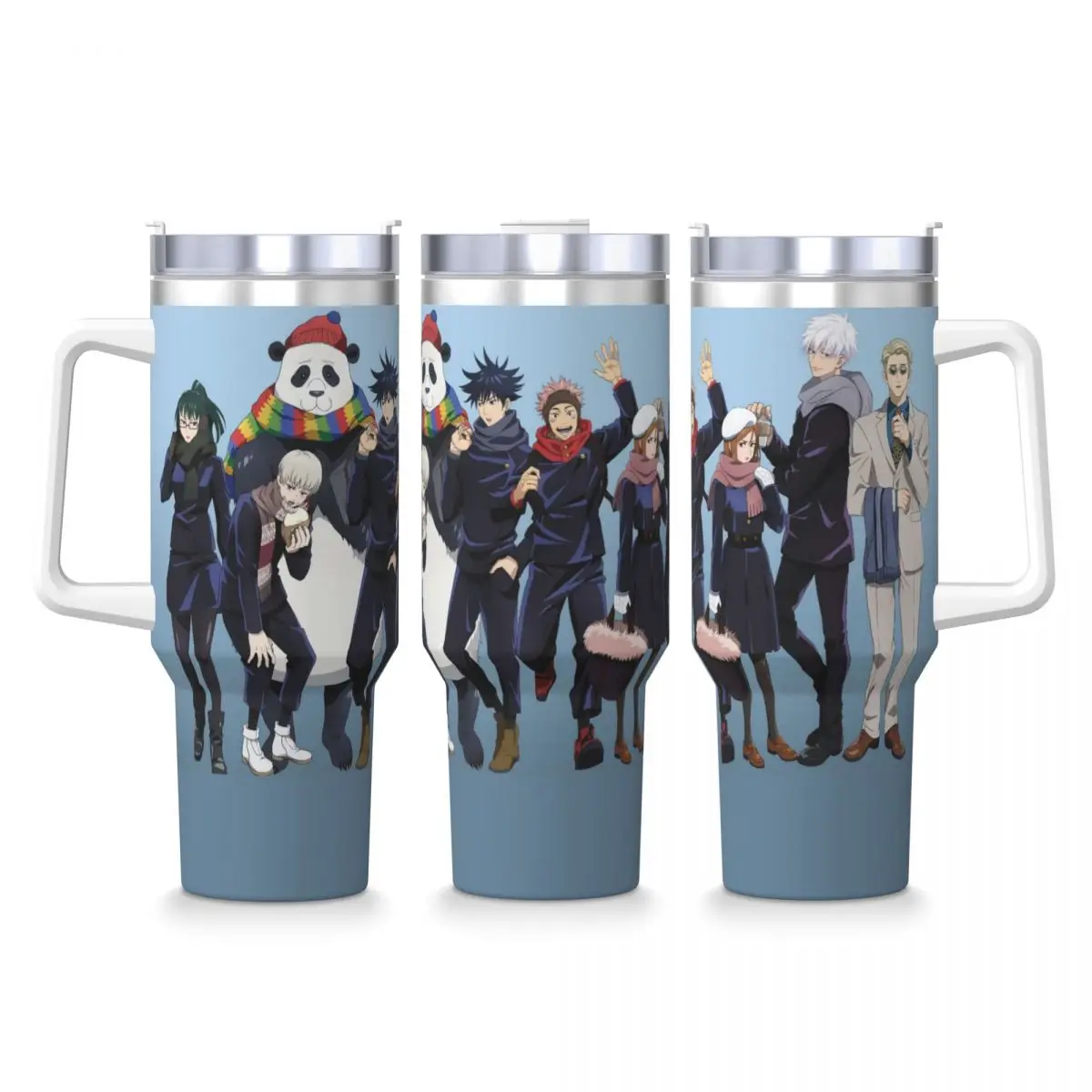 

Jujutsu Kaisen Горячий аниме Стакан из нержавеющей стали Пляжные автомобильные кружки 40 унций Кофейная кружка Изолированный холодный напиток Молоко Чай Бутылка для воды