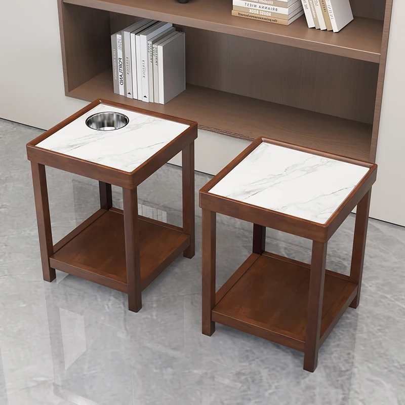 

Solid wood rock slab coffee table tea stand chess and card room special mahjong machine table coffee table corner water cup shel