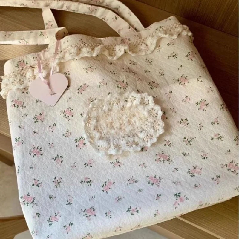 

Korean Sweet Flower Print Big Capacity Women Fashion Bag Shoulder Handbags Tote Shopping Bags