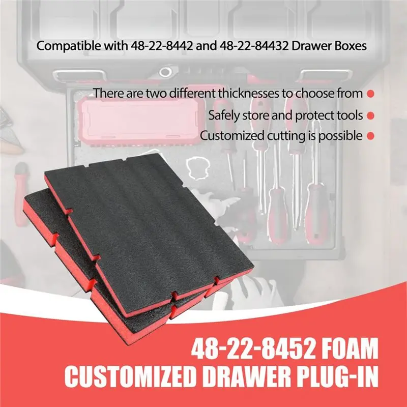 ABYN-For Drawer Boxes For Shockproof Red & Black Foam Insert Drawer Boxes
