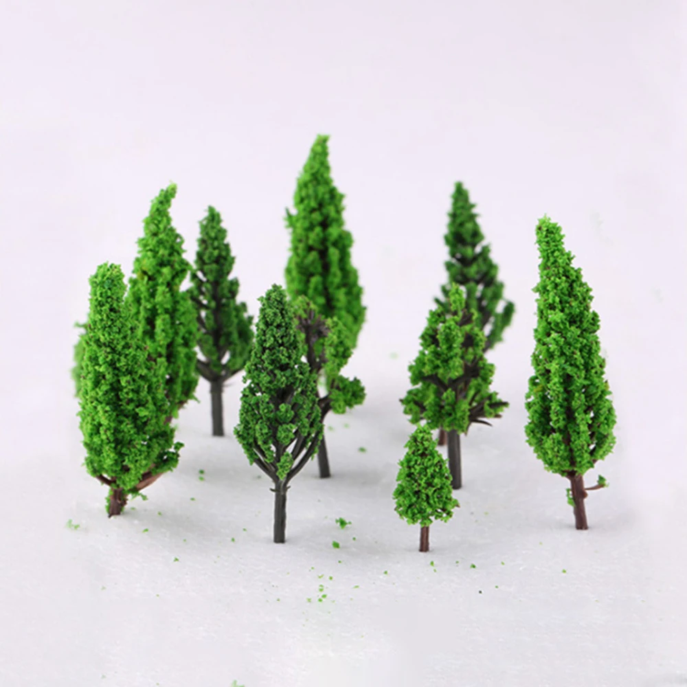 50Pcs 28-70mm 모델 나무 기차 인공 소형 나무 철도 장식 풍경 건물 풍경 DIY 액세서리 장난감