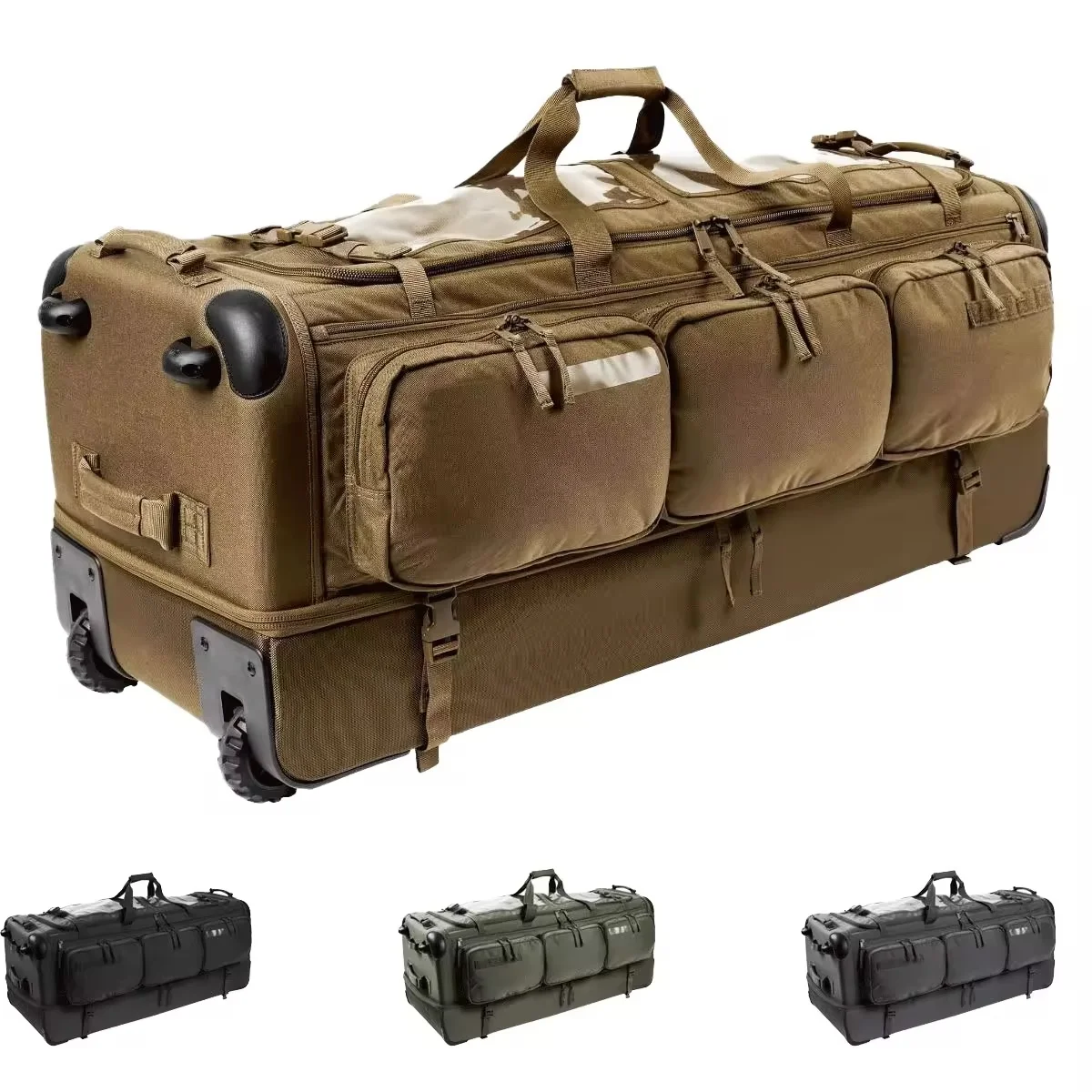 Tactical Style Heavy Duty Universal Wheel Suitcase for Outdoor Sports Multifunctional Wear Resistant Portable Carry On Luggage
