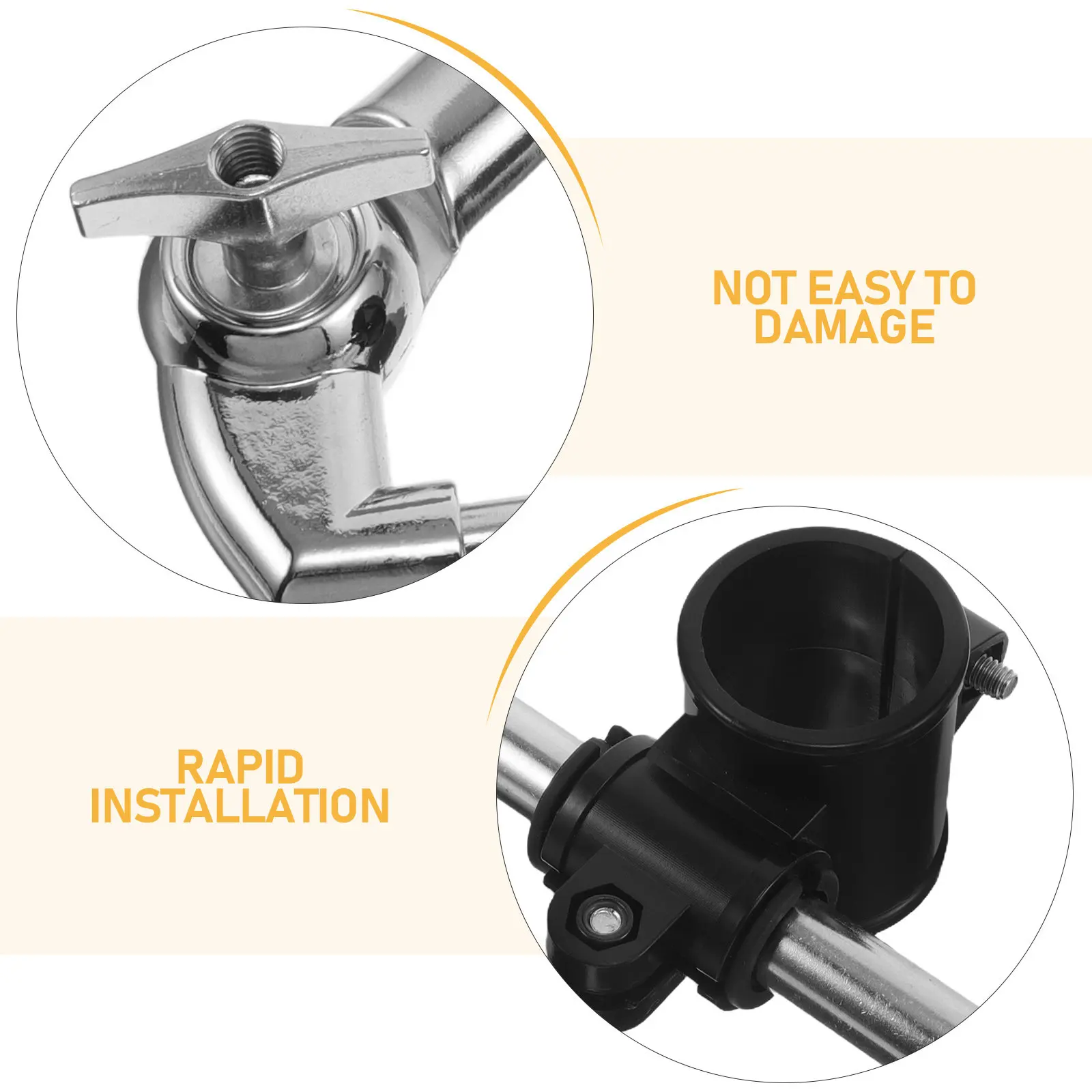 Stable Drum Brackets Adjustable Mounting Clamp I.d 38Mm for Electronic Drum Set Rack Tube Clip Cymbal Arm Attachment Studio