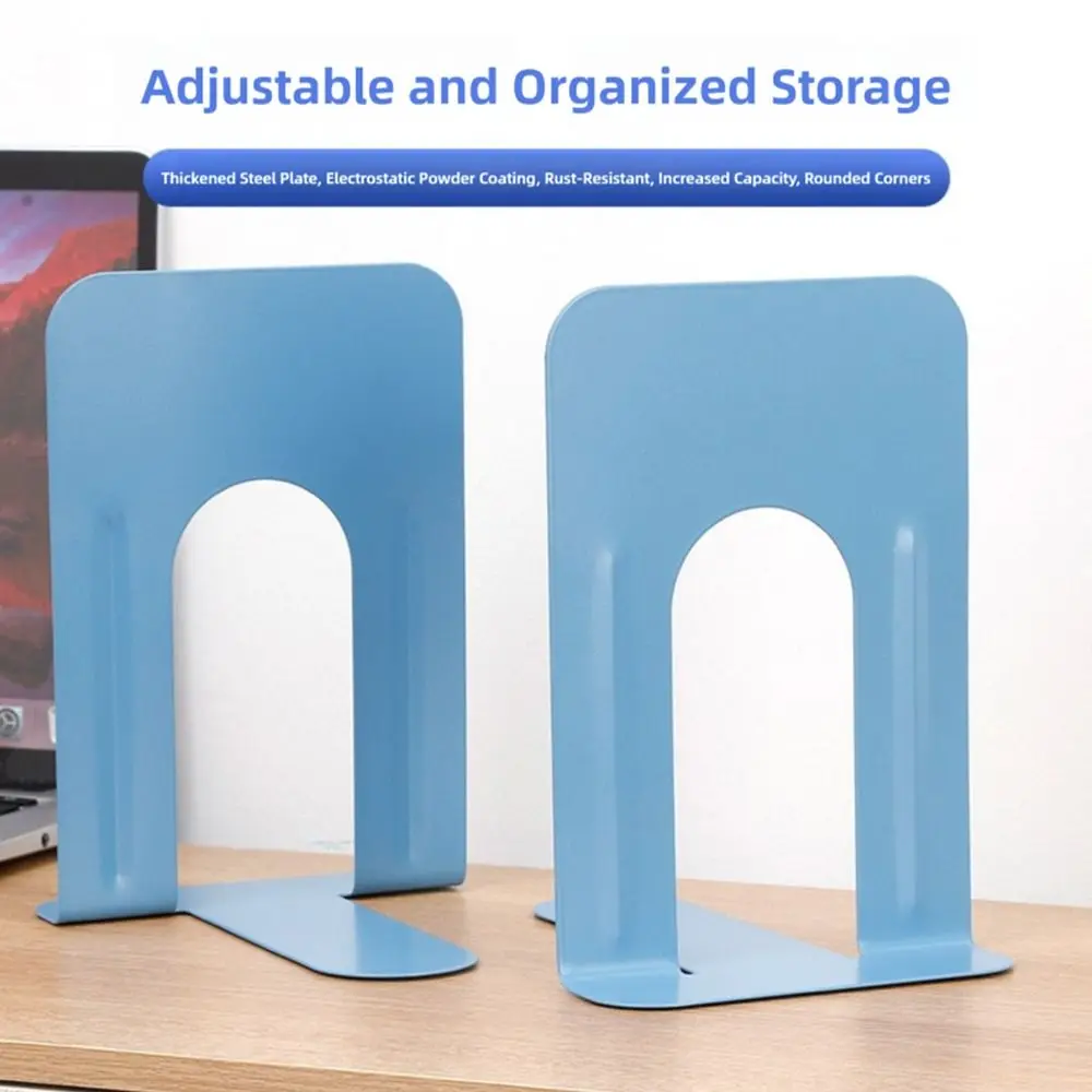 1/2PCS Durable Metal Bookends L-Shaped Non-slip Book Stoppers Supports Thickened Book Stand Office