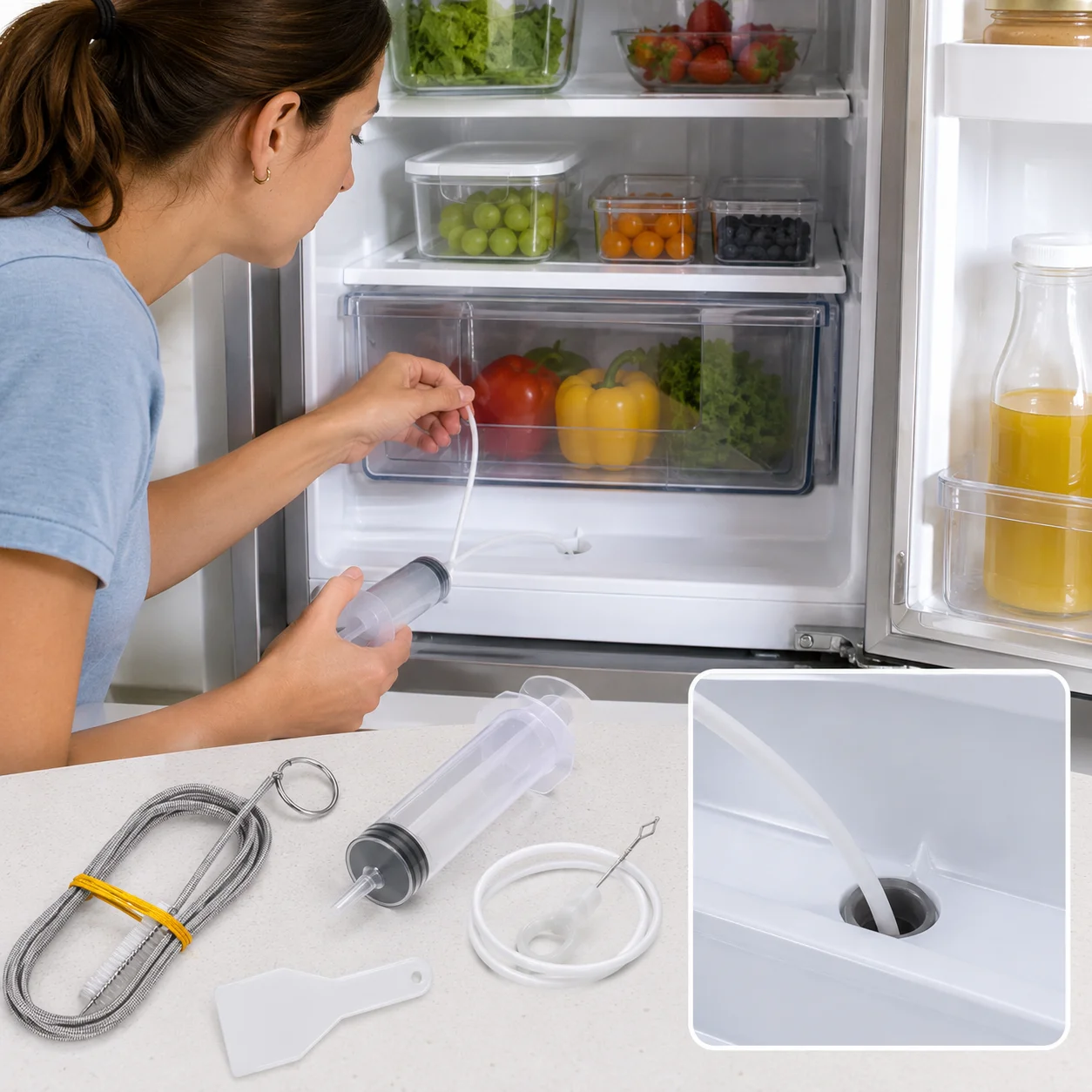Refrigerator Drain Hole Clog Remover Refrigerator Hole Brush Household Cleaning Water Outlet Cleaner Dredging Cleaning Tools