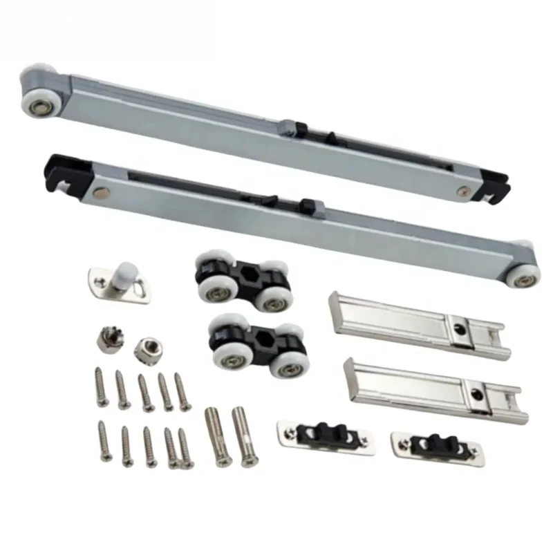 Glass kitchen outdoor bedroom hotel door single, double buffer universal nylon wheel sliding door accessories