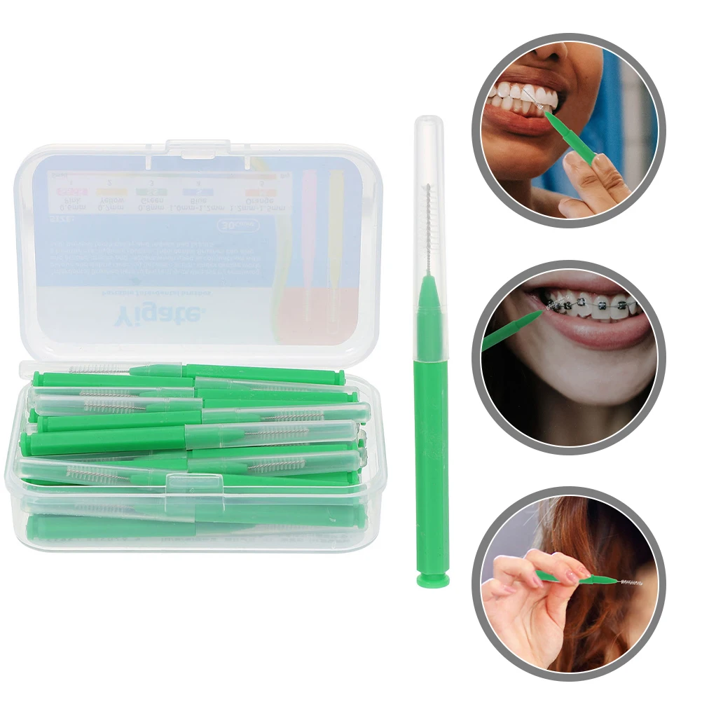 30 Uds cepillo Interdental de dientes palillos de dientes palo de limpieza portátil al cuidado palillos de hilo dental uso doméstico de viaje