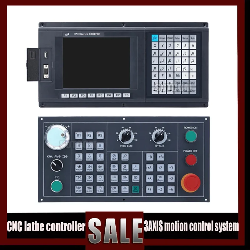 New Cnc 3 Axis Lathe Controller Szgh-Cnc1000Tdc/Tdb English Panel G Code Servo Stepper With Usb Motion Control