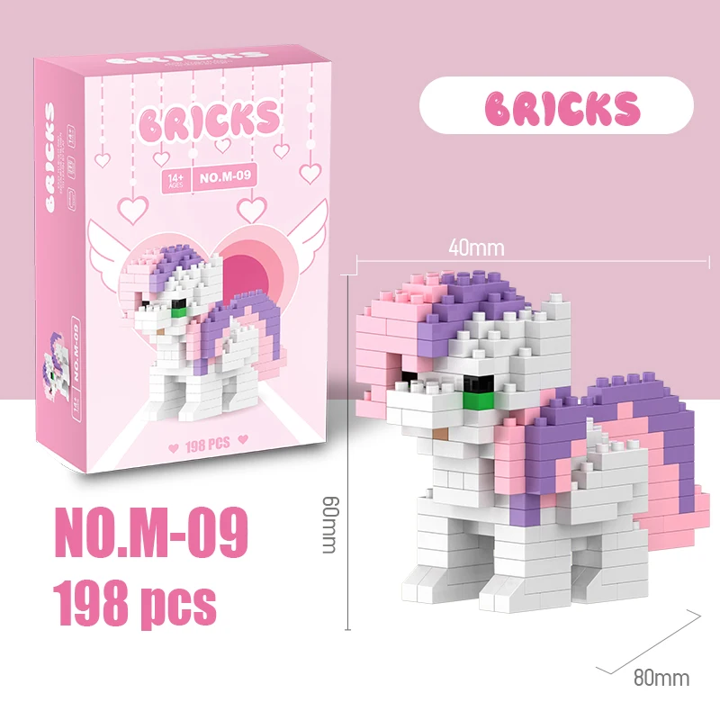 My Little Pony Bouwstenen Brick Equestria Meisjesfiguur Twilight Sparkle Bouwstenen Cartoonfiguur Speelgoed voor Kinderen
