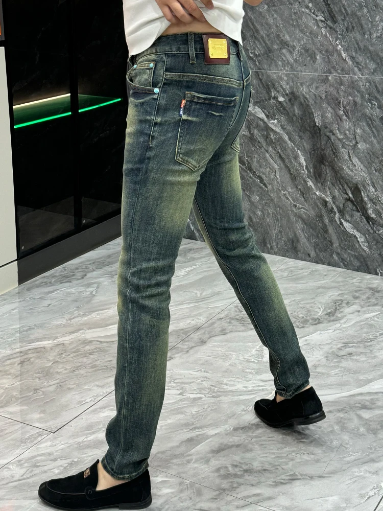 

Slim Fit Straight Leg Jeans Men's Faionable Casual High Waist Waed Denim Youth ular Spring New Sle Wear Resistant