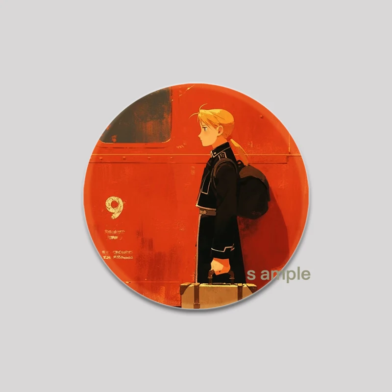 32/44/58mm Anime Fullmetal Alchemist Cartoon Badge Round DIY Handmade Creative Brooches for Backpack Jewelry Accessories Gifts