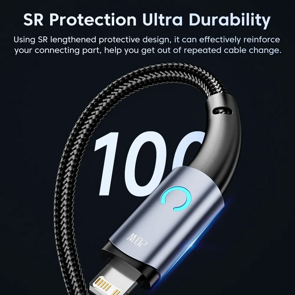 Toocki USB C Cable For iPhone 15 12 13 14 Pro Max Mini XS LED PD Fast Charger USB Type C to Lightning Data Cable Cord 1m 2m