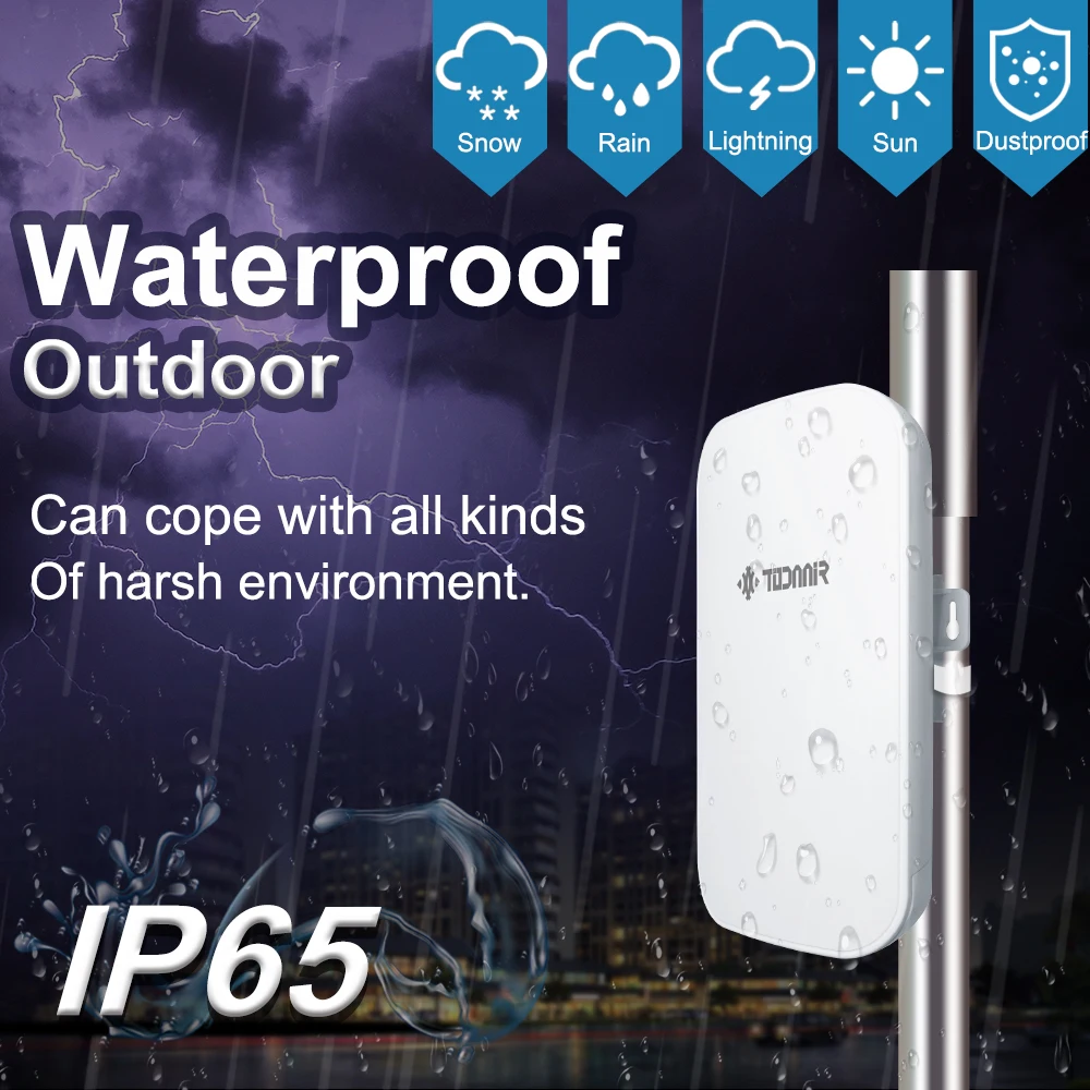 Outdoor WiFi Extender - Weatherproof IP67, Dual Band 1200Mbps, 300 ft Coverage with PoE for Garden, Camping & Smart Home Devices
