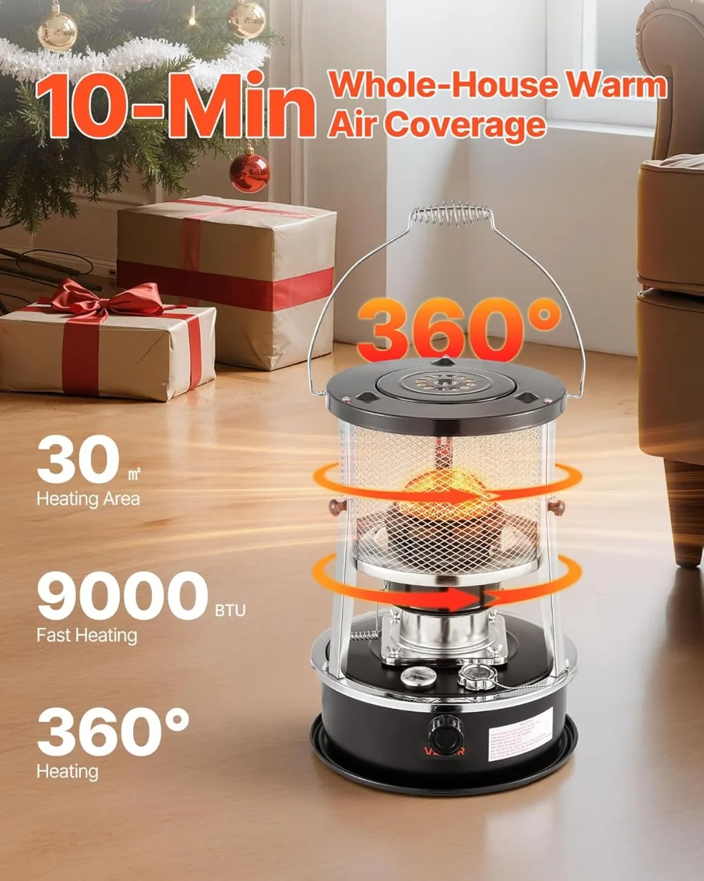 

Портативный обогреватель и плита 9000 БТЕ, внутренний уличный обогреватель 2 в 1 с регулируемой высотой для кемпинга