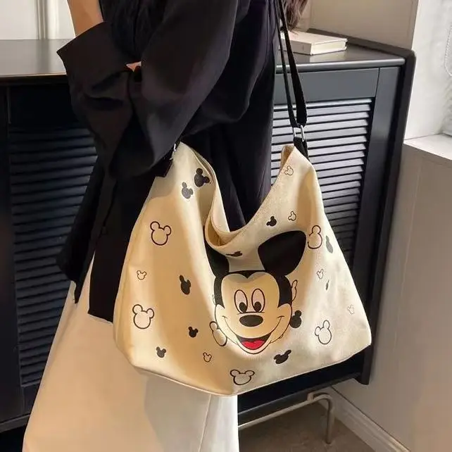 Disney Canvas Bag Girls crossbody bags mickey mouse Summer new large capacity cartoon print student shoulder bag