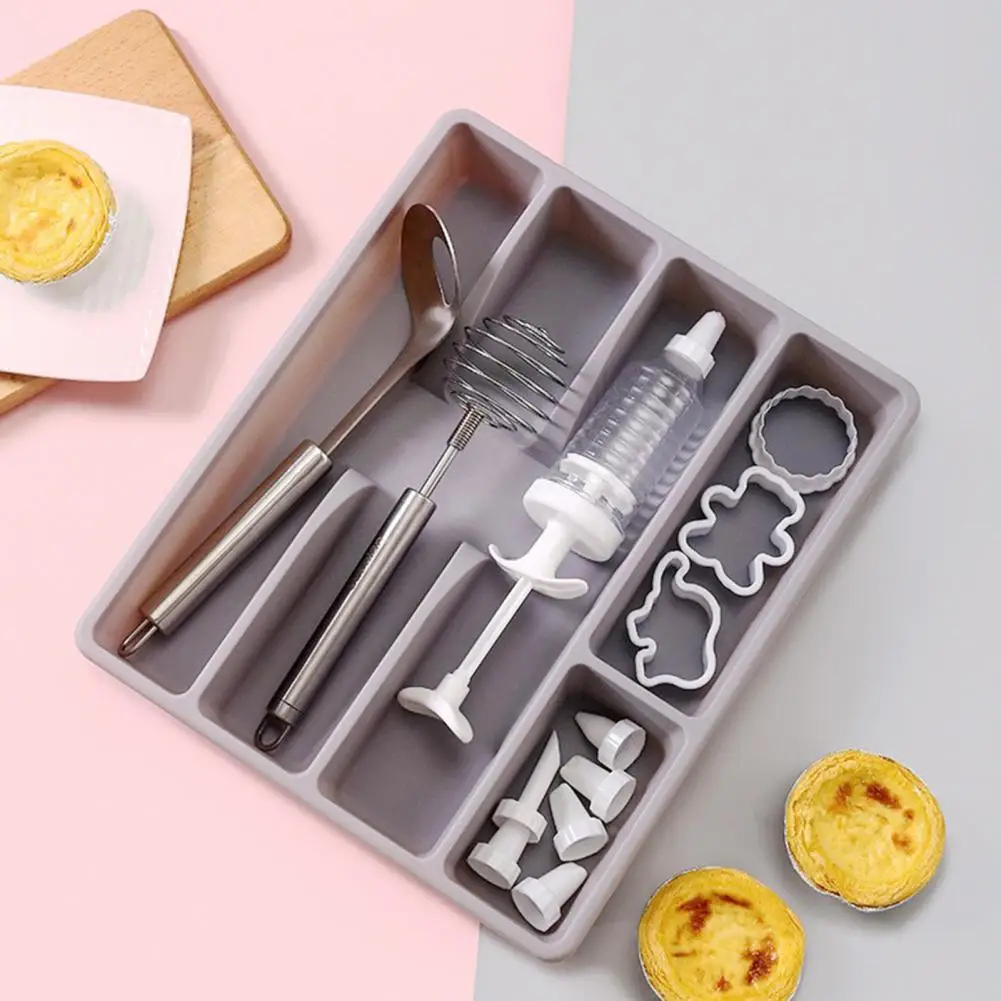 Kitchen Drawer Organizer Tableware Storage Case Capacity Cutlery Storage Box with Multi Compartments for Forks for Organization