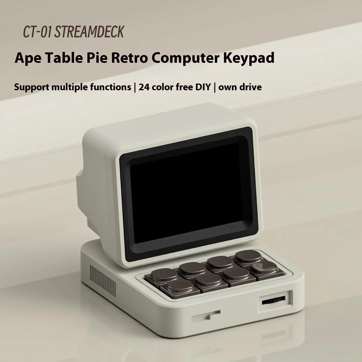 YuanzhuoStyle CT01 Streamdeck-toetsenbordkit Mini-schermconsole Desktop Stream Deck Kit Retro tafeldecoraties Aangepaste geschenken