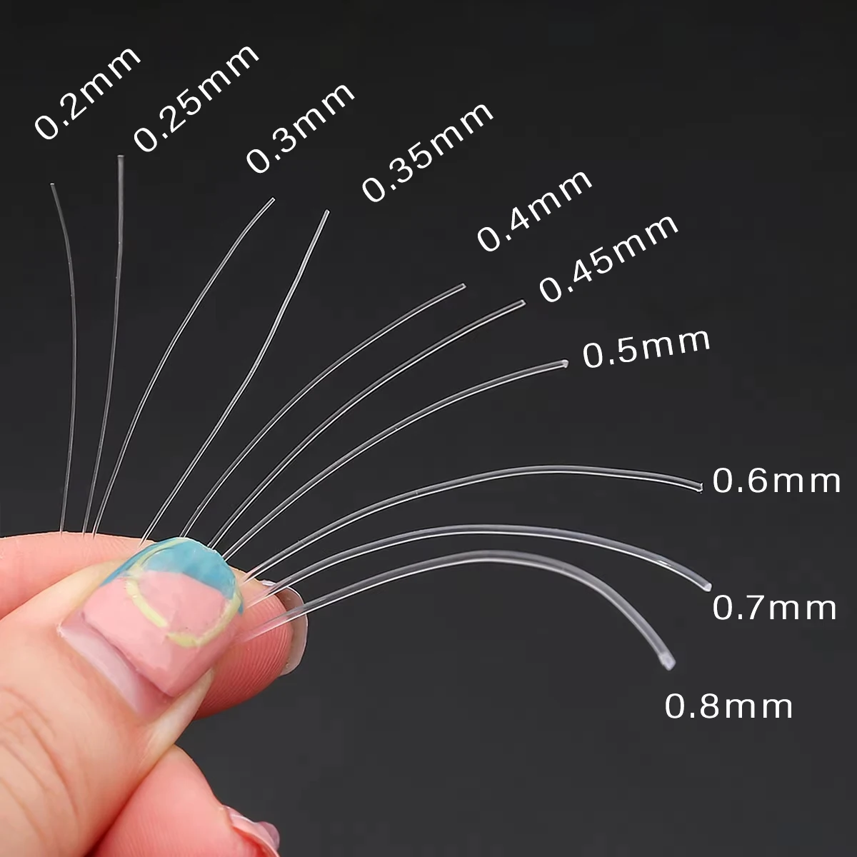 0.25/0.3/0.35/0.4/0.45/0.5/0.6/0.8mm mocny nylonowy sznurek do koralików nici przezroczysty, nie rozciągliwy żyłka DIY sznurek do biżuterii — zdjęcie 4